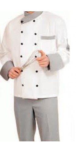 Beyaz Gri Aşçı Kıyafeti (AŞ12)